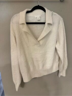 H&M Cozy Cream Open-Collar Women's Sweater
